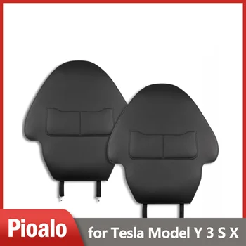 Протектор спинки сиденья для Tesla Model 3/Y/S, кожаные коврики для спинки сиденья, аксессуары Tesla с дополнительными карманами-органайзерами