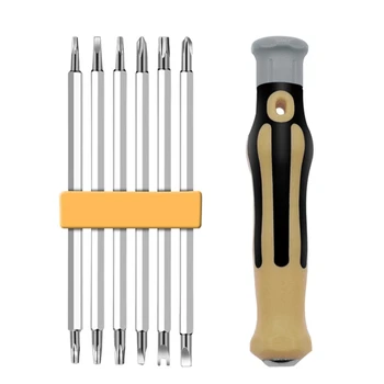  Профессиональный многобитный отвертка Механизм Отвертка с двойными концевыми битами Резиновая ручка, используемая для домашнего хозяйства Q84D