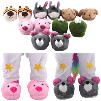 Разноцветные кукольные тапочки для 18 дюймов и 43 см Кукла Милые миниатюрные сандалии Piggy Chick Playing House Change Dressing Game