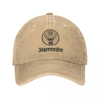 Ретро Jagermeister Логотип Бейсболки для мужчин Женщины Потертый хлопок Snapback Шапка На открытом воздухе Бег Неструктурированные мягкие шляпы Кепка