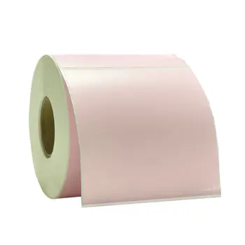 розовый рулон термоэтикеток, цветная круглая термонаклейка этикетка самоклеящиеся круглые наклейки