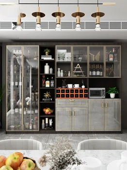 Роскошная гостиная со стеклянной дверью винный шкаф настенный буфет комбинация многофункциональный винный шкаф