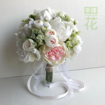Свадебный букет для невесты Искусственные розы Сельская местность Аксессуары для подружек невесты Ручной цветок