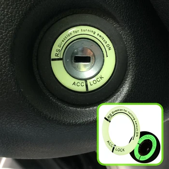 Светящийся автомобильный ключ для ключей зажигания Наклейка 14D Крышка переключателя для VW Polo Golf 4 5 6 7 Жук MK3 MK4 MK5 MK6 Bora CC Passat B6 B5