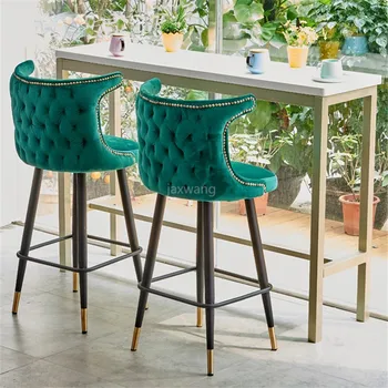 Современные минималистичные барные стулья Легкий роскошный барный стул Золотые железные высокие табуреты Скандинавская спинка Домашние барные стулья для кухонных стульев MC