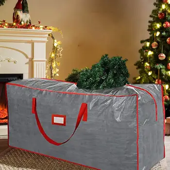 Сумка для хранения рождественской елки Прочные колеса Двойные молнии большой емкости Органайзер для рождественской елки с ручками
