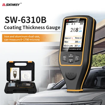 Толщиномер покрытия SNDWAY SW-6310B FE / NFE 0,1 мкм / 0-1700 Толщиномер покрытия для автомобилей Инструменты для измерения толщины лакокрасочной пленки