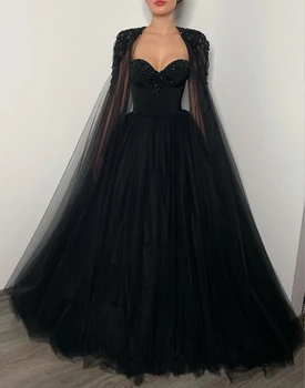 Шэрон Саид Роскошные вечерние платья из черных бусин в Дубае с рукавом-шапкой для женщин 2023 Платье на день рождения Вечерние платья SS394