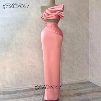 Элегантные розовые атласные платья для вечеринок فساتين مناسبة رسمية Простое платье русалки с рюшами Custom Made vestidos de ocasión formales